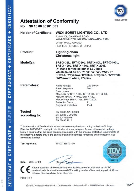 CE - Wuxi Soret Lighting Co., Ltd.