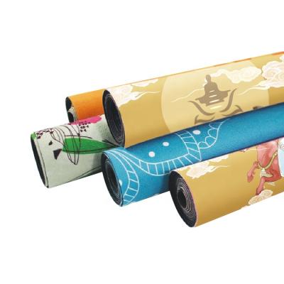 China Mats Manufacturer Material Natural Tree Eco Non-Slip Sude Yoga Rubber Custom Printing Kids Yoga Mat for sale