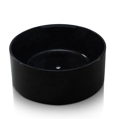 China Free Round Cheap Bathroom Acrylic Bathtub Series Free Soaking Pure Black Bathtub for sale