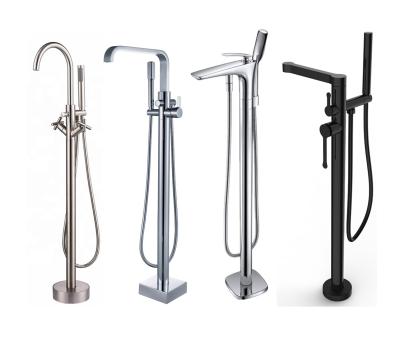 China Without Slide Bar Freestand Bathtub Faucet Mixer Shower And Tub Free Standing Faucet for sale