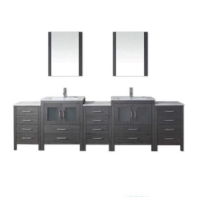 China 2021 Modern Led Mirror Bathroom Cabinet With PVC Bathroom Furniture Mirror Customized Wash Basin for sale