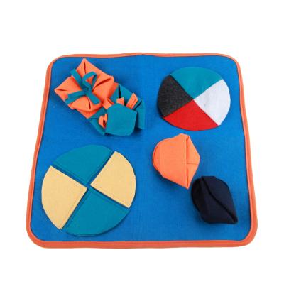 China Travel Blue Nose Mat Training For Dog 40*40 Dog Puzzle Game Blanket Slow Feeding Pet Mat for sale