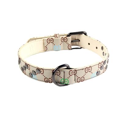 China PU Stocked Adjustable Dog Collar 3.0 Cm Width Waterproof For Small Medium Large Dogs for sale