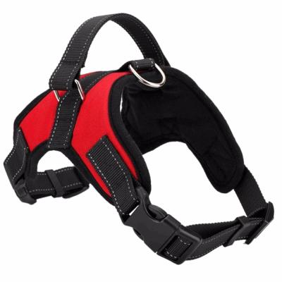 China Large DETACHED Nylon Dog Harness All Weather Utility Dog Ves Padded Adjustable Safety Vehicular Lead For Dogs Pet for sale