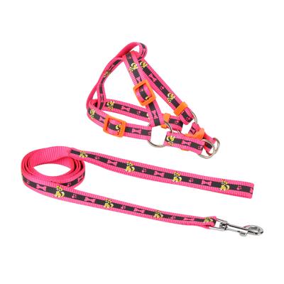 China Dog Cartoon Two Set Medium Large Style Dog Harness And Leash Set Adjustable Nylon Designs for sale