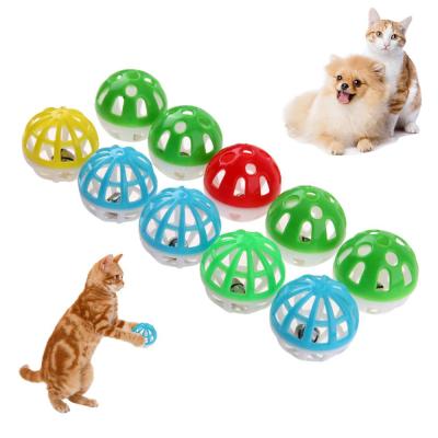 China 1pcs Viable Plastic Toys Small Cat Pet Sound Toy Cat Dig Colorful Round Pet Ball Play Toys With Small Bell Cat Products for sale