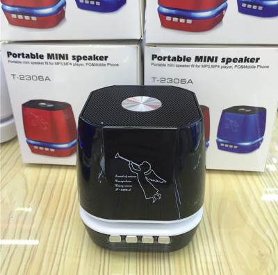 China Portable Music Phone Function 360 Stereo Colorful Wireless Speaker Mini Speaker With Led Light for sale