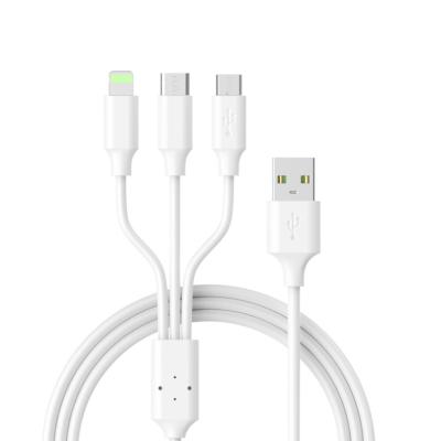 China Portable data cable top selling wholesale type c products 2021 usb charger charging micro usb c data 3 in 1 charging cable for sale