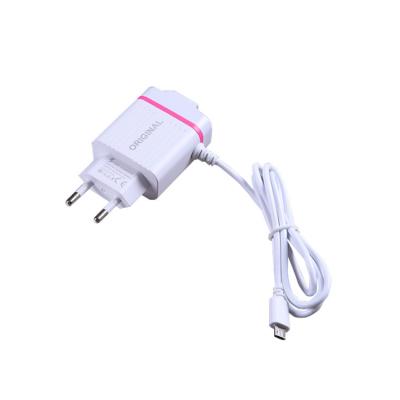 China Portale charger with data cable phone new product ideas 2021 led light 3usb charger adapter V8 mobile phone charger with data cable for sale