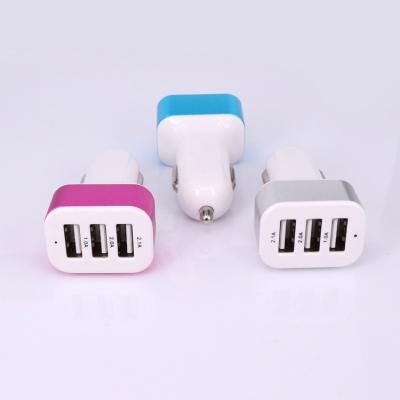 China 2021 New Product Ideas Car Charger Hot Melt 3usb Car Charger 5V/0.8A Adhesive Portable Charger For Car for sale