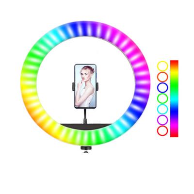 China 2020 Hot Universal On Tiktok 10 Inch 26cm Adjustable 16 Colors RGB LED Soft Ring Light Video for sale