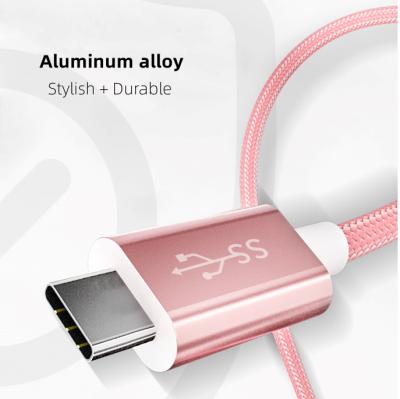 China MP3/MP4 Player Metal Data Cable Nylon Braided USB 3.0 For Samsung Galaxy For Xiaomi For Huawei Mobile Phone Usb Type C Cable Fast Charging for sale