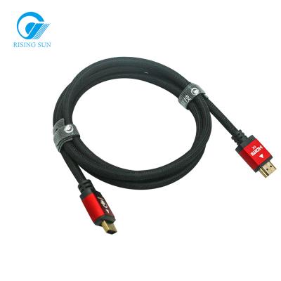 China RisingSun 1.8m High Braided Metal Male Flexible Housing 8K 48Gbps Red Connector To Male With Ethernet HDMI 2.1 Cable for sale