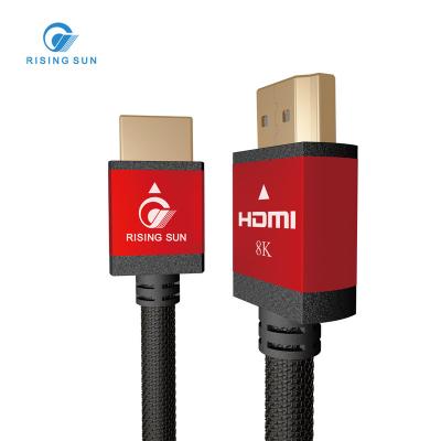 China Blue Violet Braided 1M/1.5M/1.8M Gold Plated 8K 48Gbps HDMI Connector Cable Violet Jacket High Flexible RISING SUN blue style new for sale