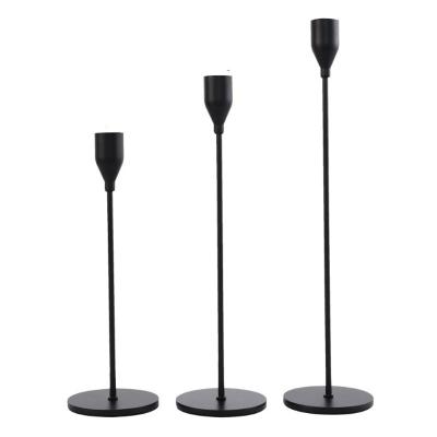 China New Product Black Classic Candlesticks Candle Holders Long Candlestick Holders for sale