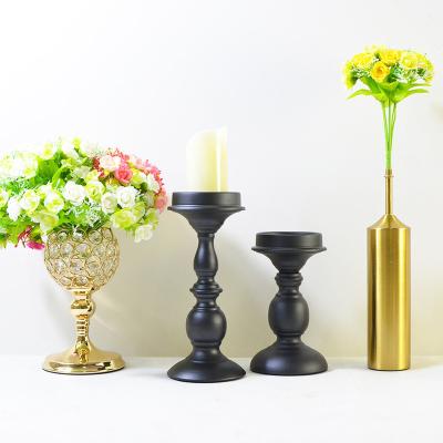 China New Arrival Romantic Black Candlestick Holders Taper Black Candle Holders Candle Holder for sale