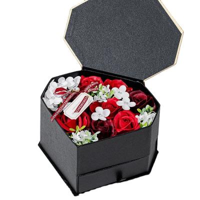 China Gift Customized Valentine's Day Wedding High Quality Wholesale Rose Flower Gift Box Rose Soap Flower Gift Box Decoration for sale