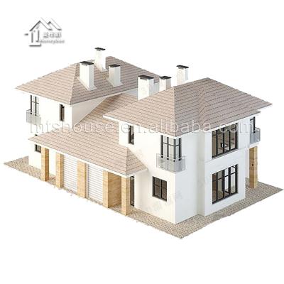 China New design modern light steel villa design with 3 bedroom house plans, wooden style hotel for sale