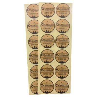 China Customized Waterproof Kraft Paper Brown Logo Round Adhesive Label Sticker For Promotion Or Package for sale