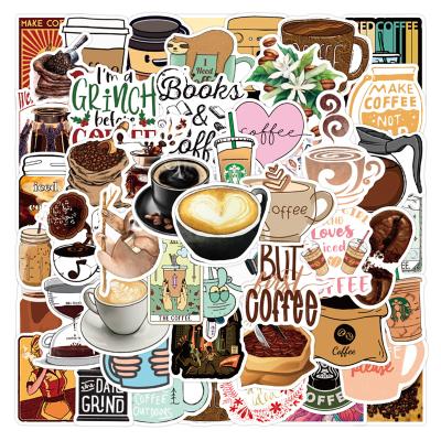 China Front Side Adhesive Coffee Sticker Waterproof Custom Printing Glass Stickers For Decoration for sale