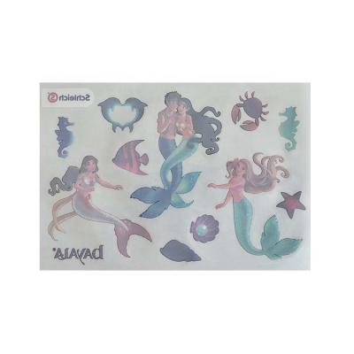 China Waterproof+Eco-friendly Front Side Adhesive 50# Clear BOPP Mermaid Vinyl Stickers For Glass Decoration for sale