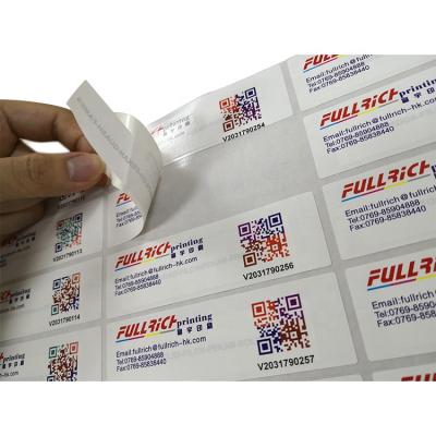 China Eco-friendly Printing Double Layer Changeable Data QR Code Label Serial Number Sticker For Secret for sale