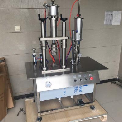 China Manual food semi-automatic cool air damper spray paint oxygen lpg gas cylinder gas box aerosol can filling machine for sale