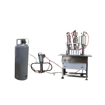 China High Efficiency Can Liquid Gas Filling Valve Crimp Aerosol Bag On Valve Filling Machine for sale