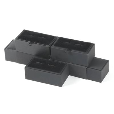 China Wholesale Black Custom Cuff Link Box Fashion Cuff Link Case Jewelry Display Case Link Clip Paper Box for sale