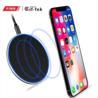 China 15W 10W Qi Pad Wireless Charging Pad LED Light Mobile Phone Fast Charging Wireless Charger For iphone 12 mini 11 pro Max Xs X 8 plus for sale