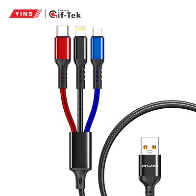 China Wholesale High Quality MP3/MP4 Player 3 In 1 Super Charging Type C 3 Color Mini USB Micro Micro Ignition Cable for sale