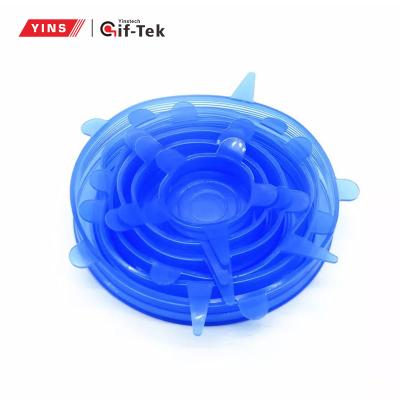 China CUPS Lids Stretch Cover For 6 Reusable Lid And Flexible Set Bpa Lfgb Free Approved 100% Suction Food Grade Silicone Cup Covers for sale