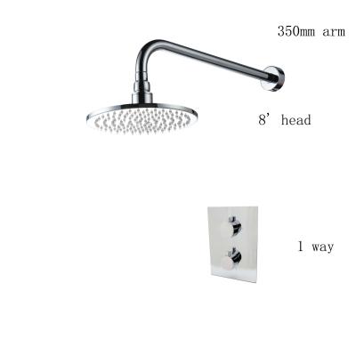 China 1 Way Concealed Wall Mounted Thermostatic Shower Set With 8 ' Raining Shower Head for sale