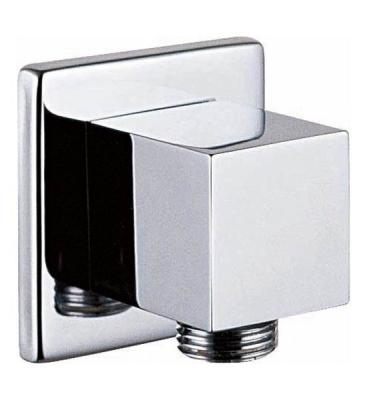 China Shower Components Square Chrome Wall Mounted Shower Outlet Elbow for sale