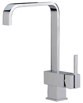 China Flat Square Swivel Spout Single Handle Kitchen Mixer Taps / Deck Mounted Kitchen Taps for sale