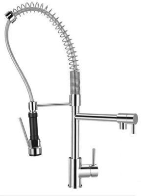 China Large Pull Out Sink Mixer Kitchen Taps / Single Handle Kitchen Faucet With Sprayer for sale