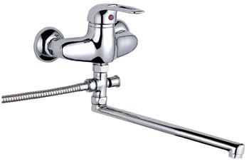 China Multi Function Wall Mounted Single Lever Kitchen Mixer Faucet Taps With Diverter for sale