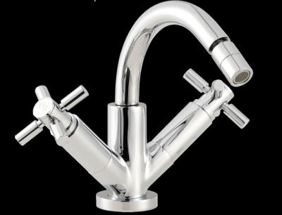 China Solid Brass Double Handle Faucet , Bathroom Single Hole Bidet Faucet for sale