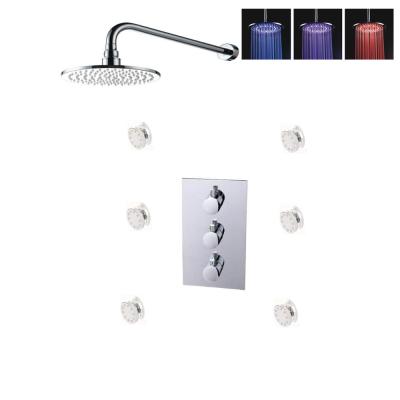 China 2 Way Thermostatic Shower valve With Raining Shower Head / Massage Jet Set for sale