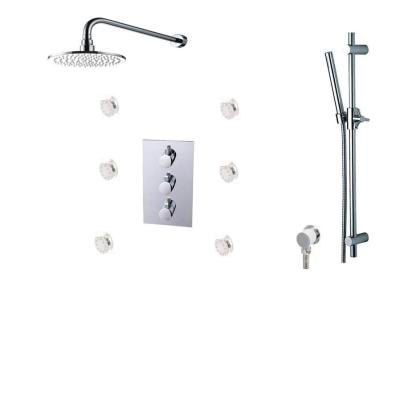 China Shower 3 Way Thermostatic Mixing Valve With 16 Inch Chrome Finish Shower Head for sale