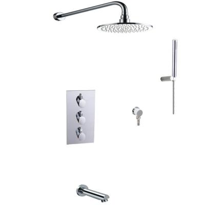 China Automatic Anti Scald Thermostatic Shower Set With LED Color Changing Shower Head for sale