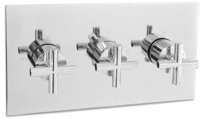 China Weisen-Bad-Duschmischer des Messing-3 stellten/Silber-thermostatischer Brause-Mischer ein zu verkaufen