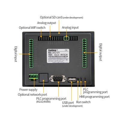 China 4.3“ TFT Geïntegreerde HMI-voerde PLC Passieve NPN Weerstand biedend Touch screen RS232 in Te koop