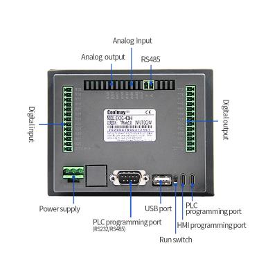 China El PLC integrado carril NPN pasivo del estruendo HMI entró RS485 el panel del PLC HMI en venta