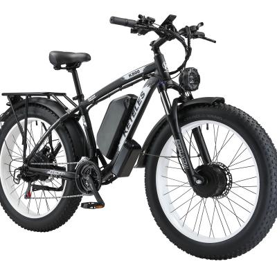 China Double Tire Motor KETELES K800 23AH Aluminum Alloy Fat Lithium Battery 26x4.0 Inch E-Bike 1000W+1000W Electric Bike with 2 Front and Rear Motors for sale