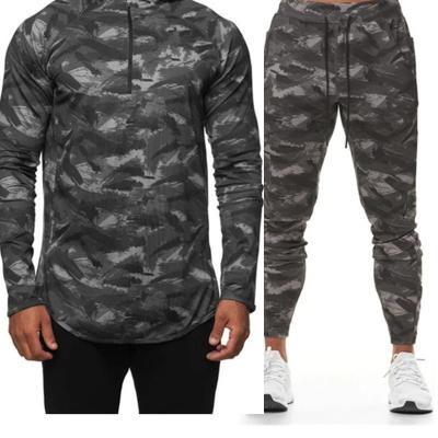 China Breathable 2022 Wholesale  Custom Design  Training hoodie two-piece  Set Outdoor sports casual Running Suit for sale