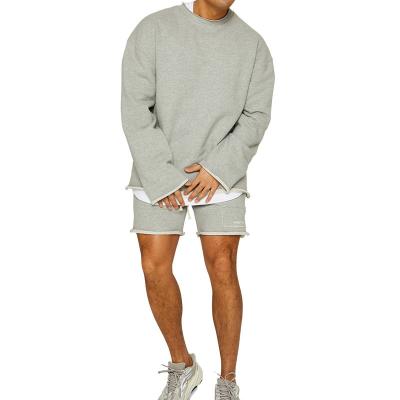 China Breathable 2022 New Men's  Hoodie Suit Men's Pullover Loose Plus Size Coat with Short Jogger 2 Piece Set for sale