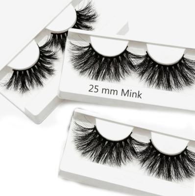 China Wholesale Thick Real Mink Free Full Strip Natural False Eyelashes 3d 5d 25mm Seller Label With Private Packaging Box for sale