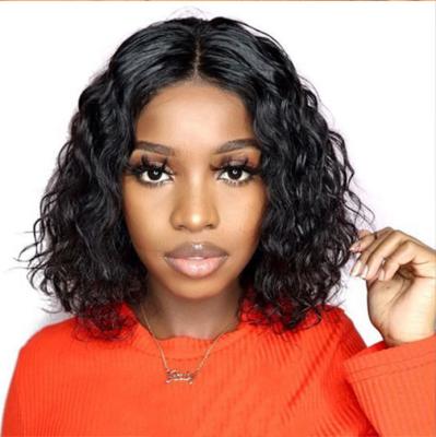 China Wholesale Cheap HD Bob Wigs Kinky Curly Human Hair Peruvian Hair Short Deep Wave Lace Up Full Lace Front Wig For Black Women Hair Wig Seller for sale