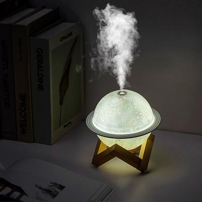 China Commercial Type-C Interface Humidifier 3D Planet Lamp Water Bottle Ultrasonic USB Rechargeable Mini Air Led Commercial Humidifier for sale